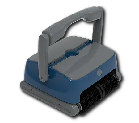 Badu Opsom Pro robotic pool cleaner with Bluetooth control, remote, 15m cord, triple motor system, and dual filter baskets.