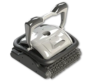 Badu Raptor Classic robotic pool cleaner with remote control, dual motors, large filter baskets, 18m cable, and optional caddy – ideal for full pool cleaning.









