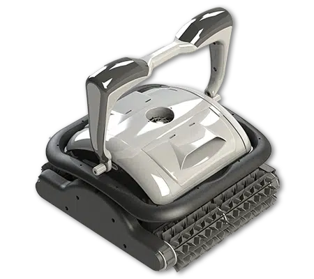 Badu Raptor Classic robotic pool cleaner with remote control, dual motors, large filter baskets, 18m cable, and optional caddy – ideal for full pool cleaning.









