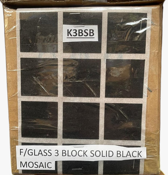 Fiberglass 3 Block Solid Black Mosaic Sheet – Premium Pool Finish