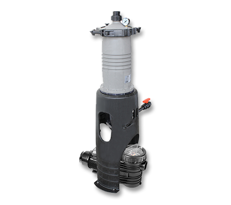MultiCyclone Plus pool filter – MC12 and MC16 combined centrifugal and cartridge filter system

