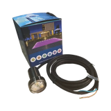 "Universal Aimflo pool LED light in blue and white variants with complete fitting and light-only options"
